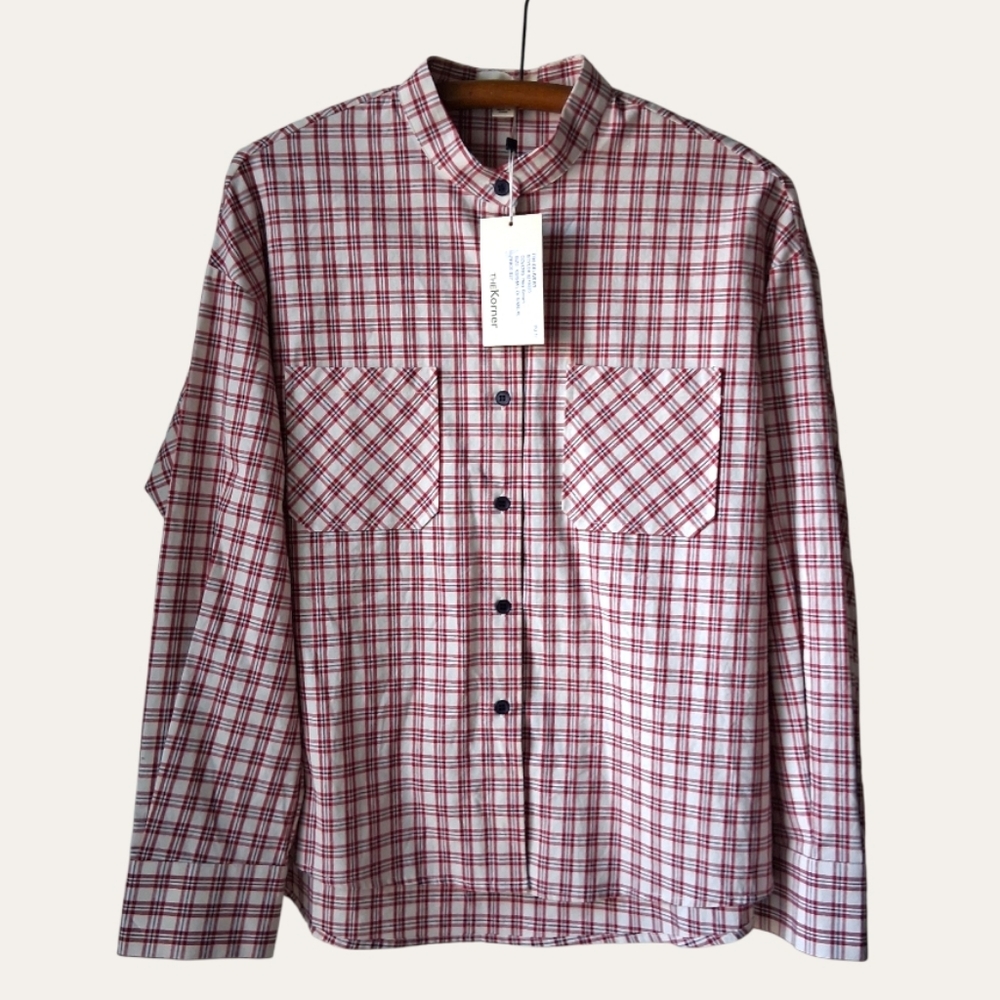 🌷 Anthropologie The Korner Plaid Check Button Up Top